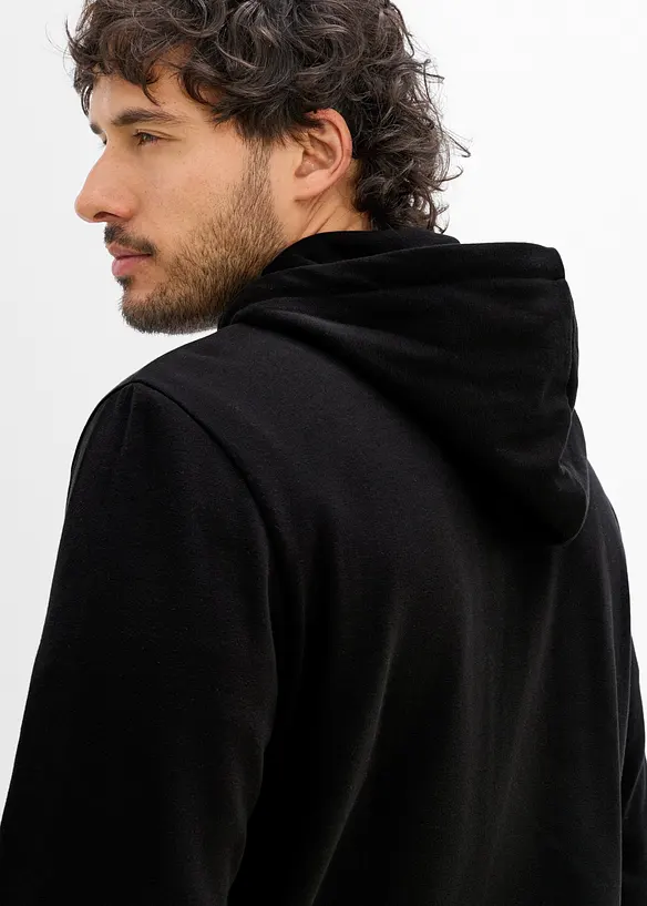 Sweat zipp&eacute; &agrave; capuche et d&eacute;tails enduits, bonprix