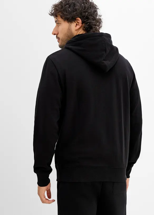 Sweat zipp&eacute; &agrave; capuche et d&eacute;tails enduits, bonprix