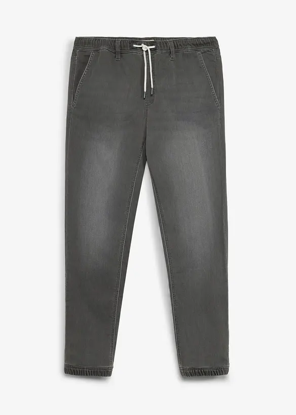 Jean jogger regular &agrave; taille &eacute;lastiqu&eacute;e, droit, bonprix
