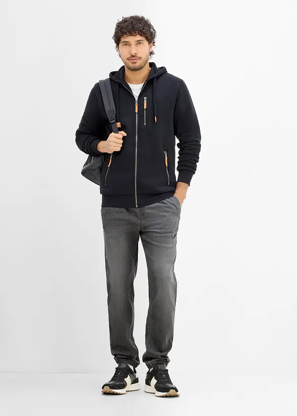 Jean jogger regular &agrave; taille &eacute;lastiqu&eacute;e, droit, bonprix