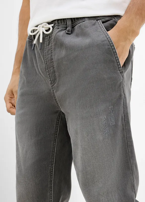 Jean jogger regular &agrave; taille &eacute;lastiqu&eacute;e, droit, bonprix