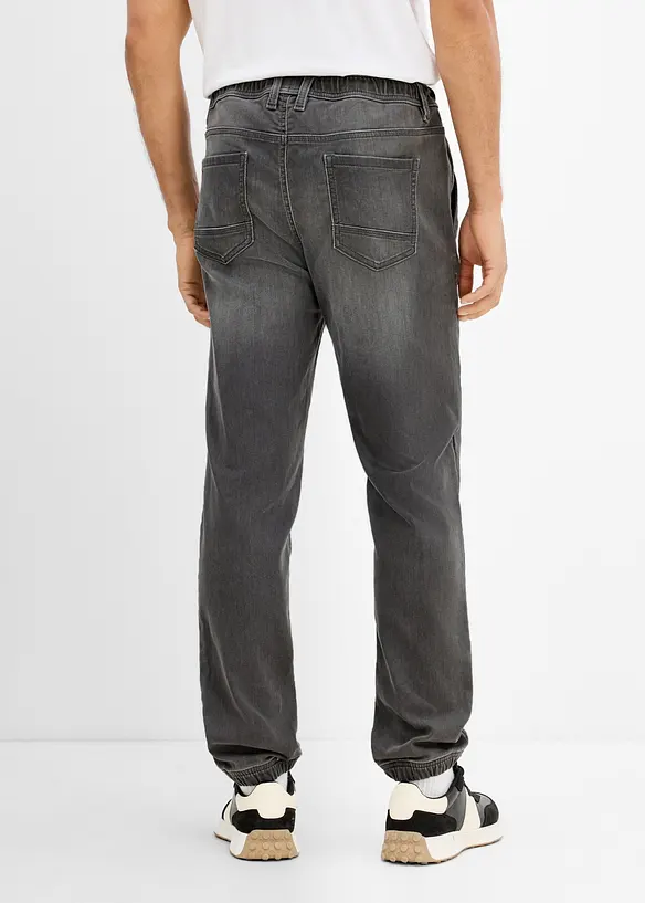 Jean jogger regular &agrave; taille &eacute;lastiqu&eacute;e, droit, bonprix