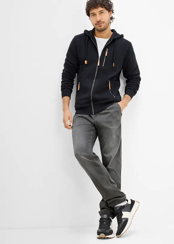 Jean jogger regular &agrave; taille &eacute;lastiqu&eacute;e, droit, bonprix