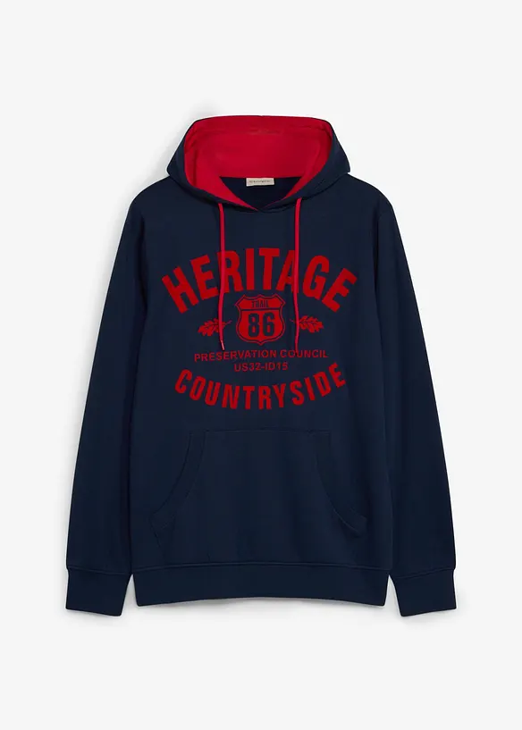 Sweat &agrave; capuche, imprim&eacute; floqu&eacute;, bonprix