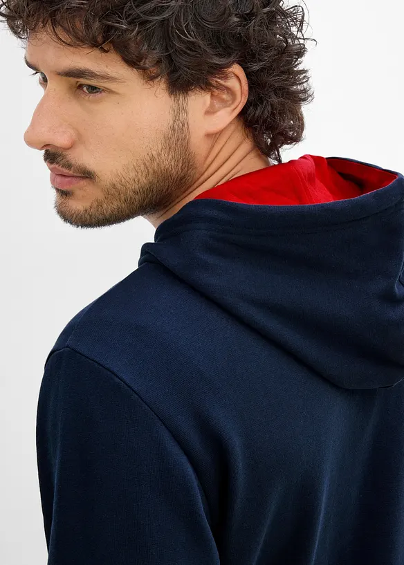 Sweat &agrave; capuche, imprim&eacute; floqu&eacute;, bonprix