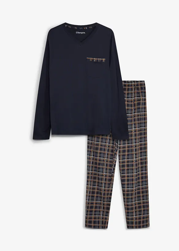 Pyjama mit Bio-Baumwolle und langen &Auml;rmeln, bonprix