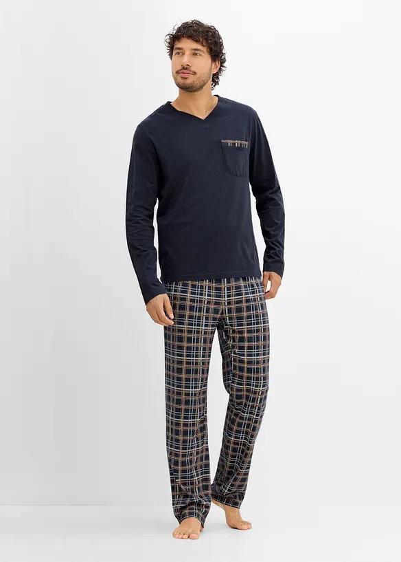 Pyjama mit Bio-Baumwolle und langen &Auml;rmeln, bonprix
