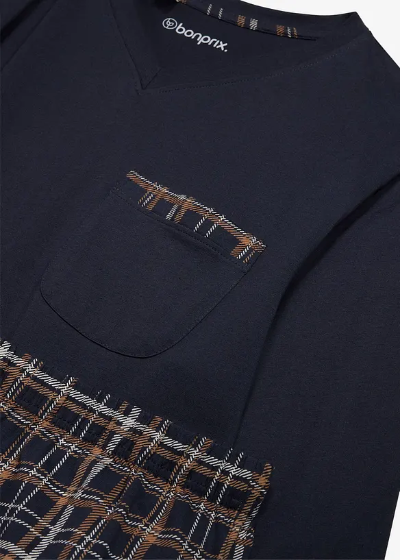 Pyjama mit Bio-Baumwolle und langen &Auml;rmeln, bonprix