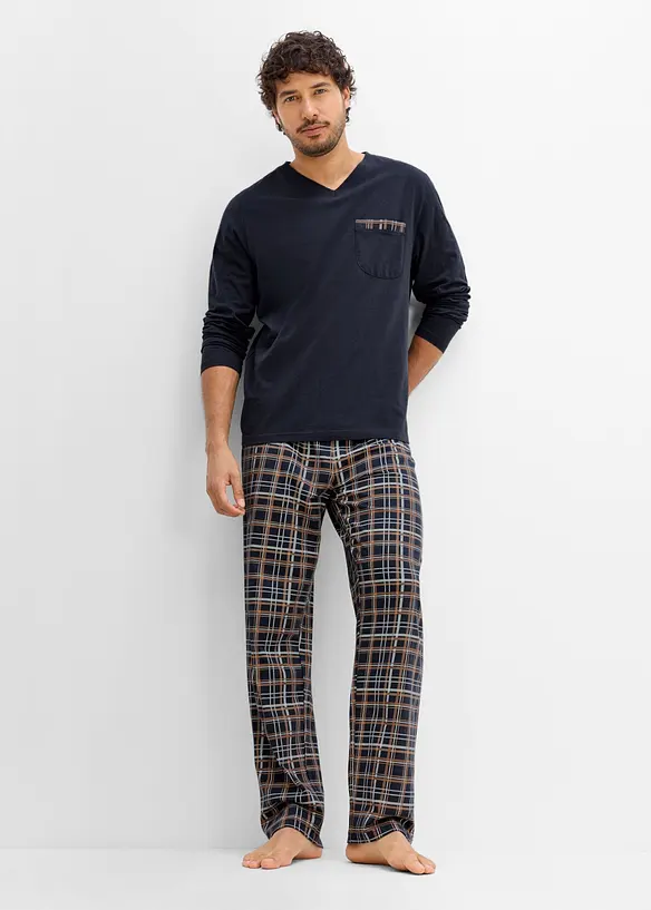 Pyjama mit Bio-Baumwolle und langen &Auml;rmeln, bonprix