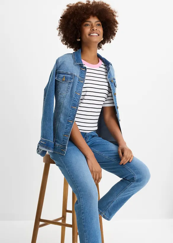 Straight-Jeans Mid Waist, Stretch, bonprix
