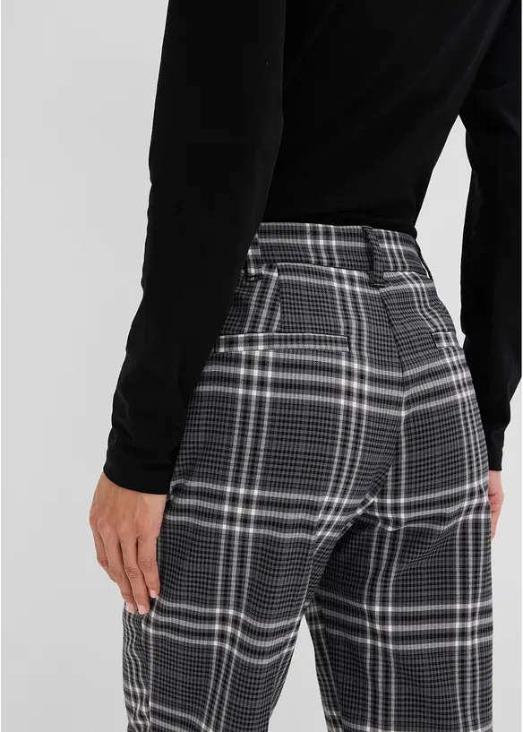Pantalon extensible &agrave; carreaux, bonprix