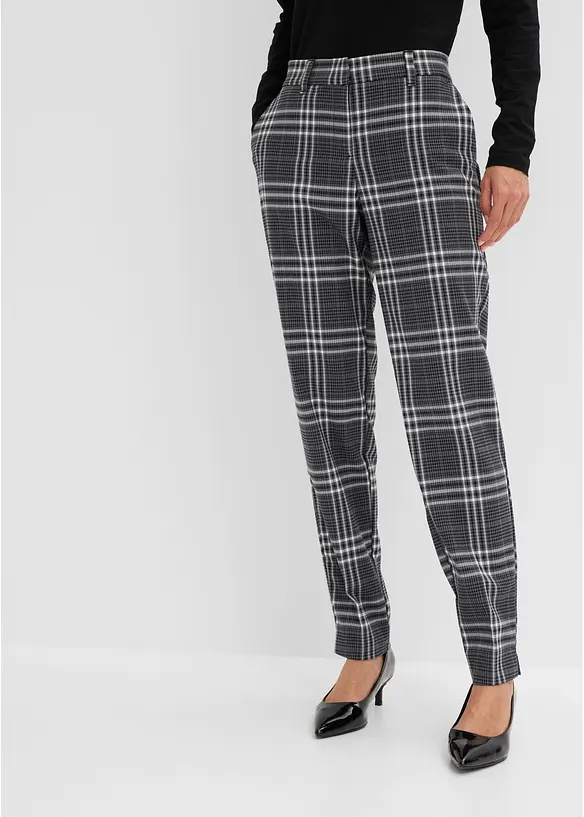 Pantalon extensible &agrave; carreaux, bonprix