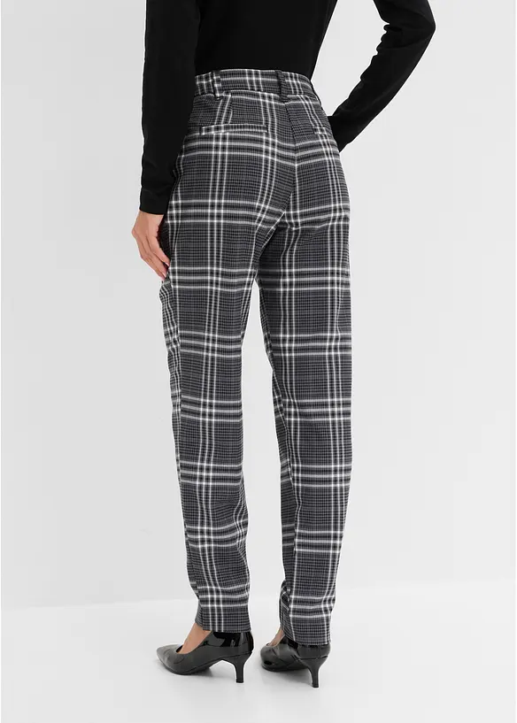 Pantalon extensible &agrave; carreaux, bonprix