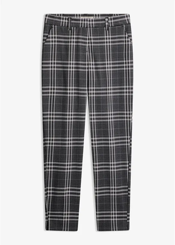 Pantalon extensible &agrave; carreaux, bonprix