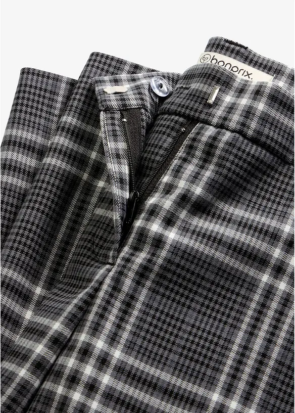 Pantalon extensible &agrave; carreaux, bonprix