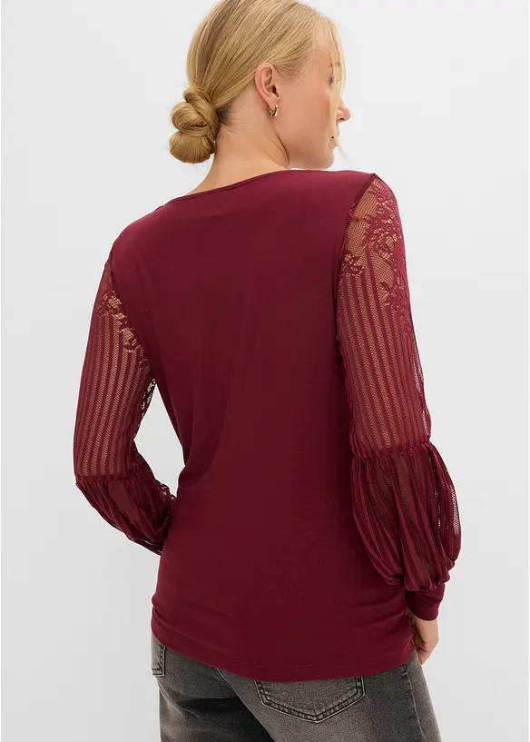 T-shirt manches longues en viscose extensible, bonprix