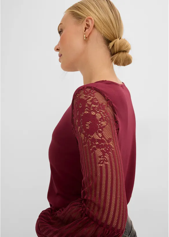 T-shirt manches longues en viscose extensible, bonprix