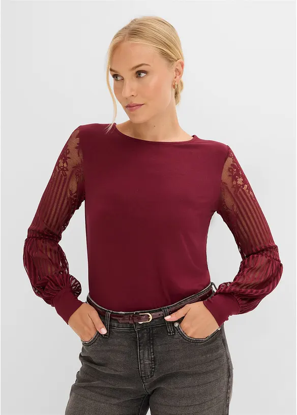 T-shirt manches longues en viscose extensible, bonprix