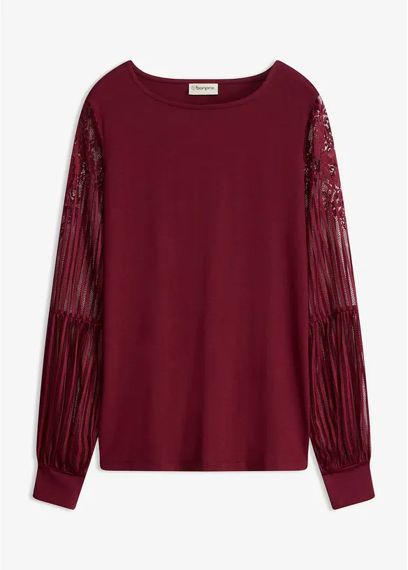 T-shirt manches longues en viscose extensible, bonprix