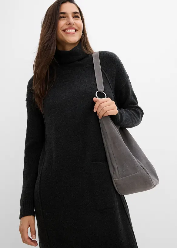Robe en maille &agrave; col roul&eacute;, bonprix