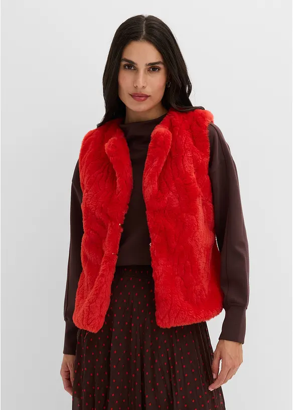 Gilet sans manches en maille peluche, bonprix