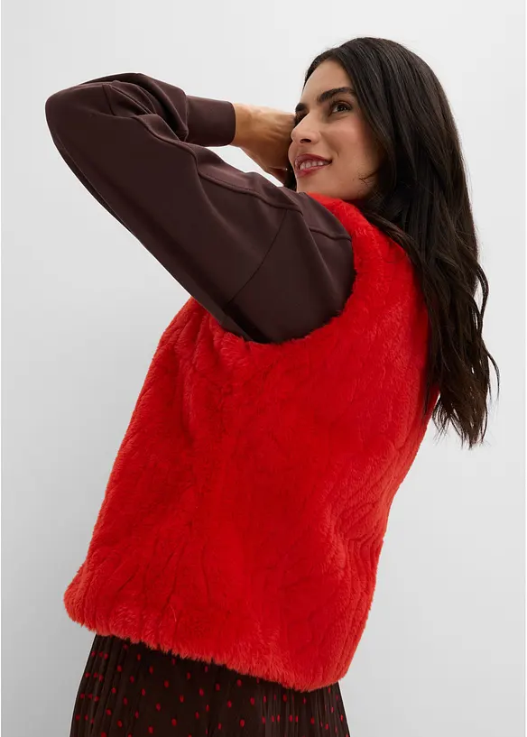 Gilet sans manches en maille peluche, bonprix