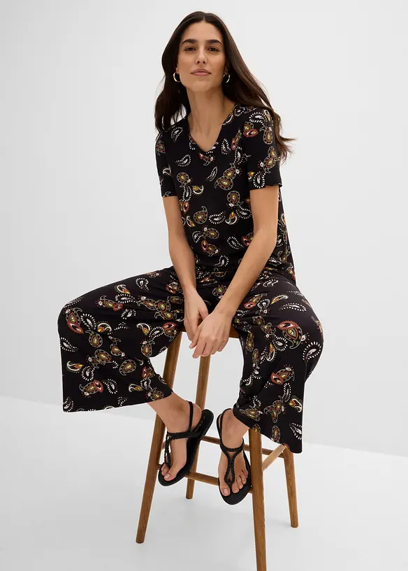 T-shirt et jupe-culotte en viscose fluide (ens. 2 pces), bonprix