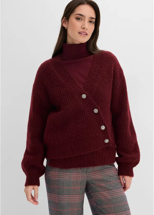 Grobstrickjacke aus weichem Wollmix, bonprix