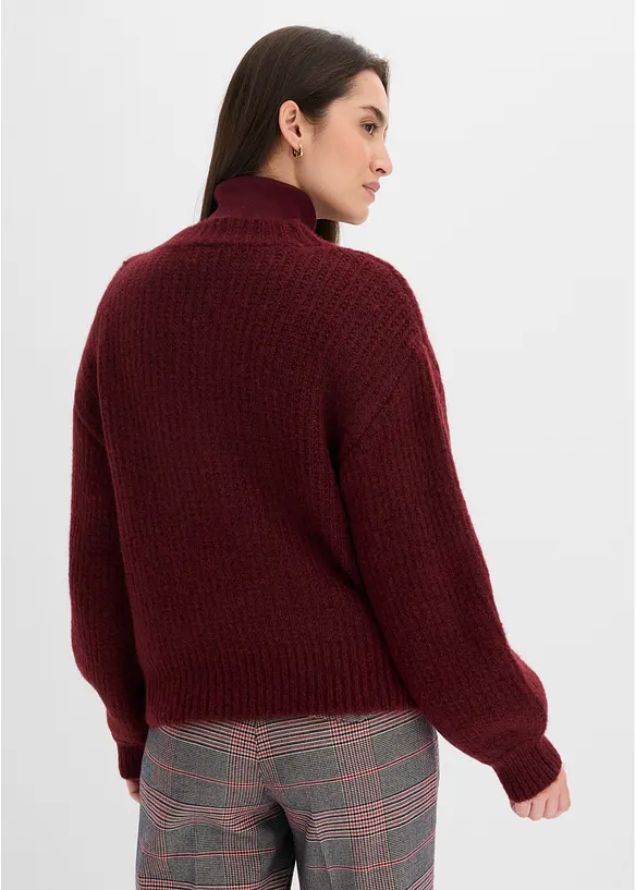 Grobstrickjacke aus weichem Wollmix, bonprix