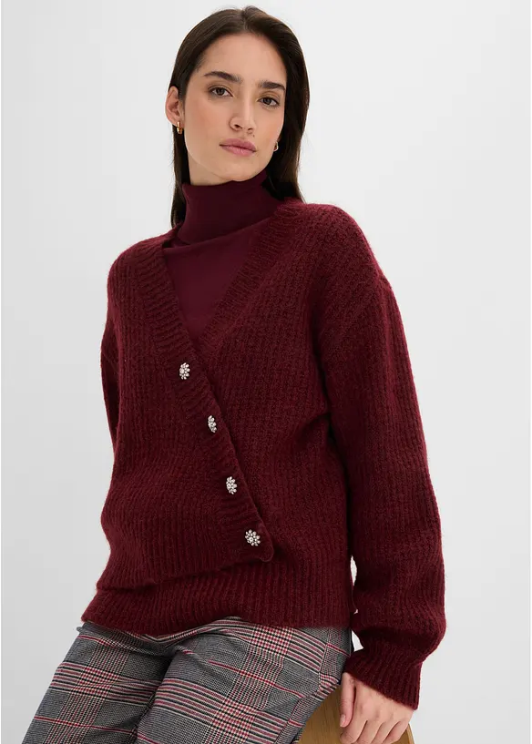 Grobstrickjacke aus weichem Wollmix, bonprix
