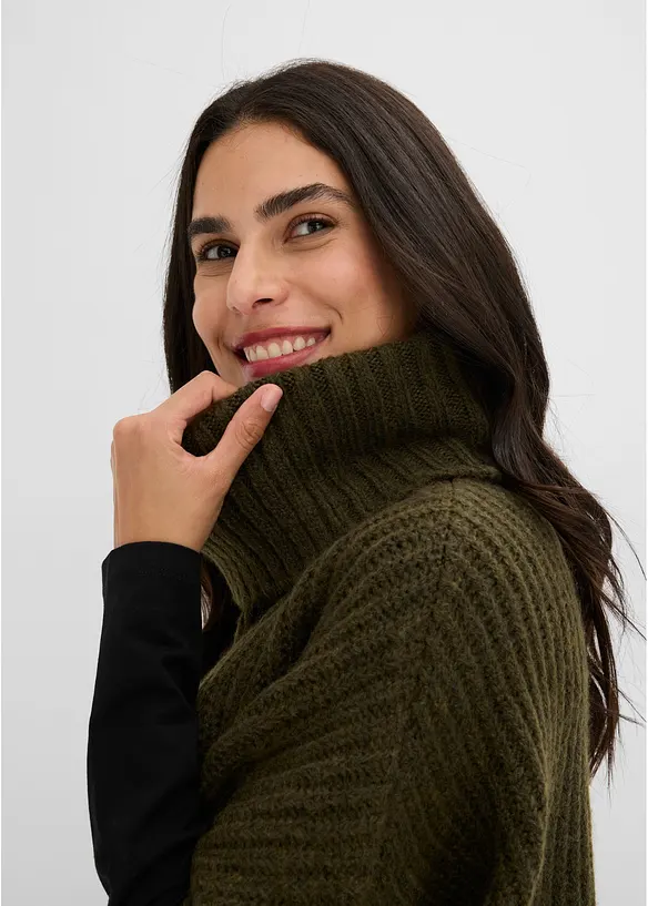 Pull poncho doux, bonprix