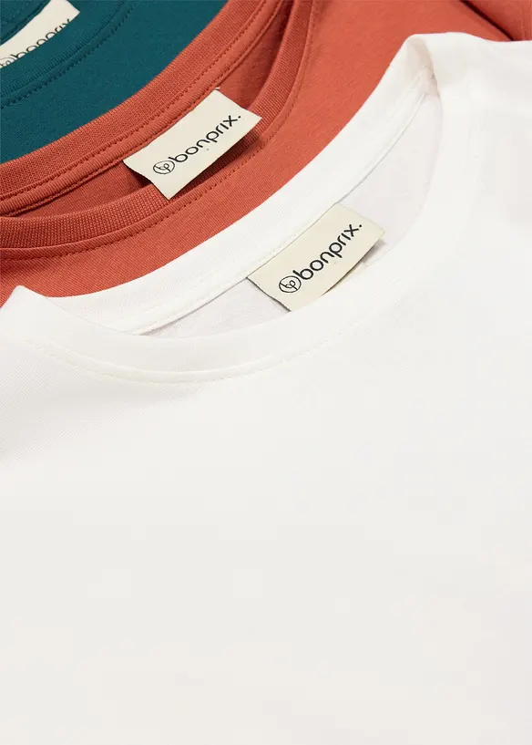 Lot de 3 T-shirts manches longues coton, bonprix