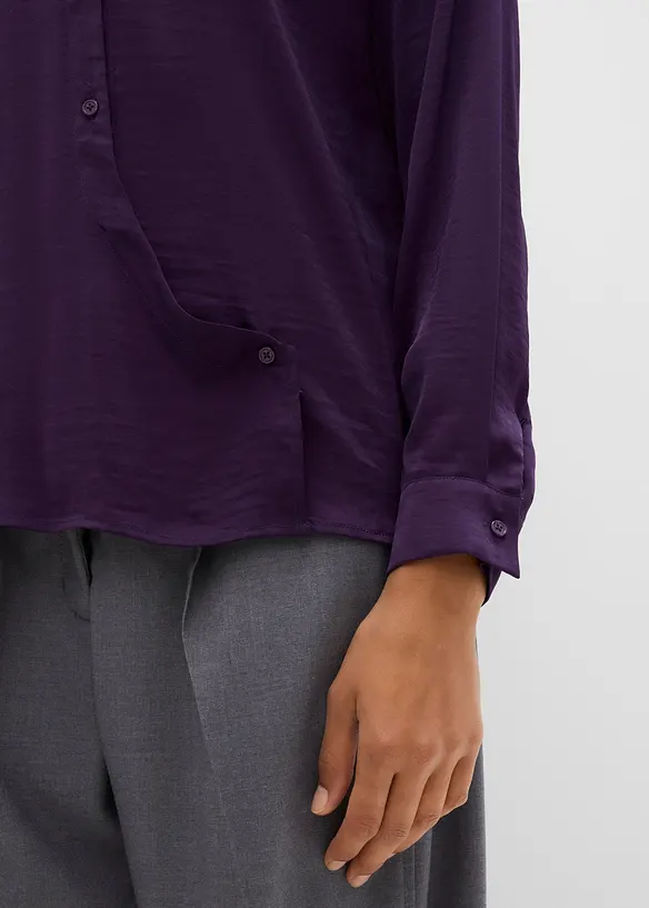 Hemdbluse aus flie&szlig;endem Satin, bonprix