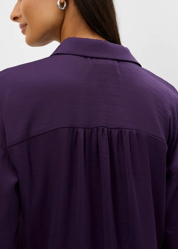 Hemdbluse aus flie&szlig;endem Satin, bonprix