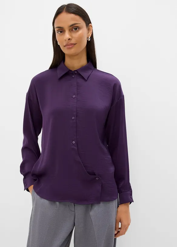 Hemdbluse aus flie&szlig;endem Satin, bonprix