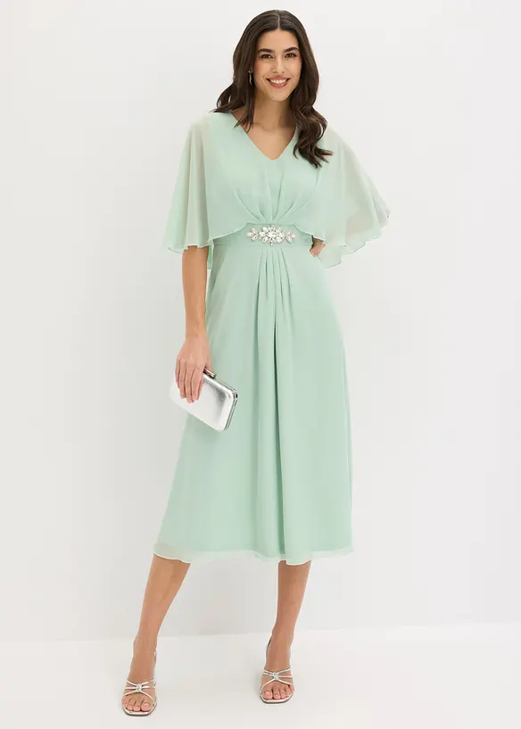 Chiffonkleid mit Strassstein-Applikation, bonprix