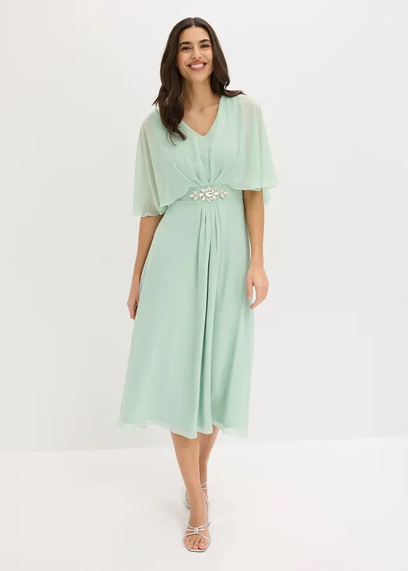 Chiffonkleid mit Strassstein-Applikation, bonprix