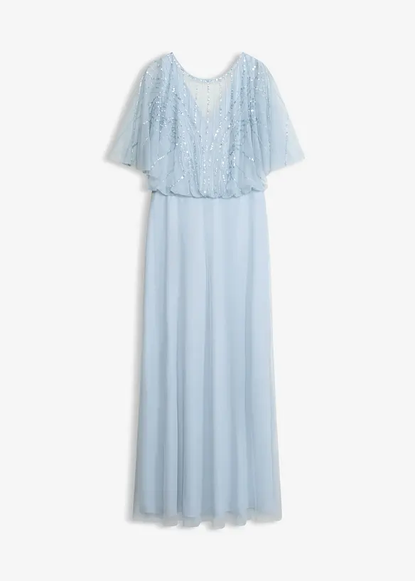 Maxikleid aus feinem T&uuml;ll mit Paillettenstickerei, bonprix
