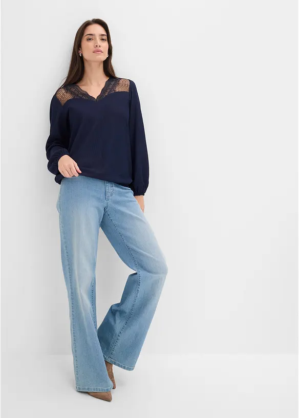 Langarmshirt mit Spitze, bonprix
