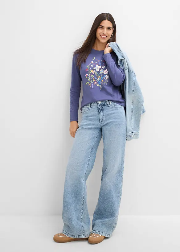 T-shirt manches longues 100% coton, bonprix