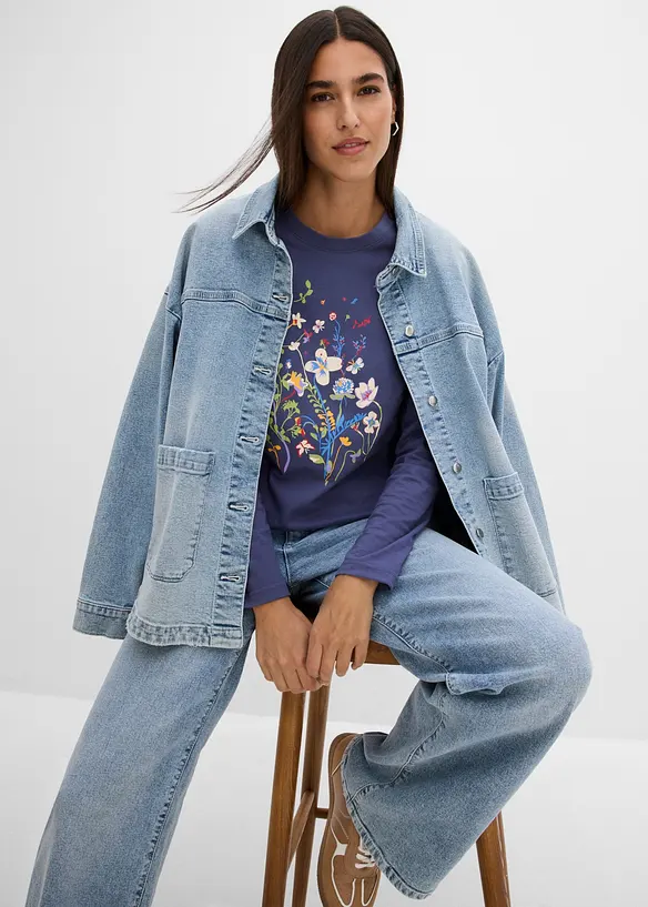 T-shirt manches longues 100% coton, bonprix