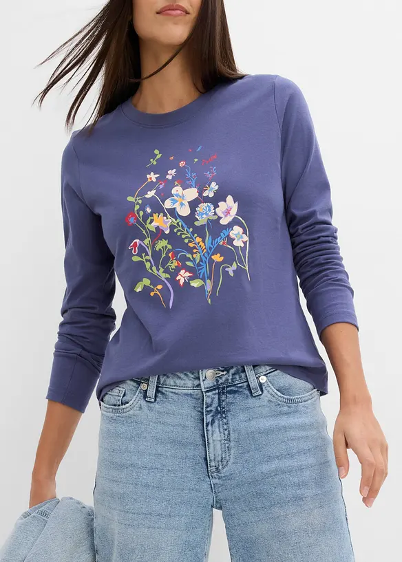 T-shirt manches longues 100% coton, bonprix