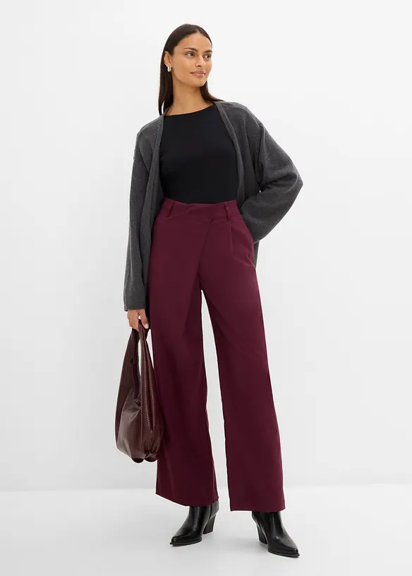 Pantalon large &agrave; pinces, fluide, bonprix