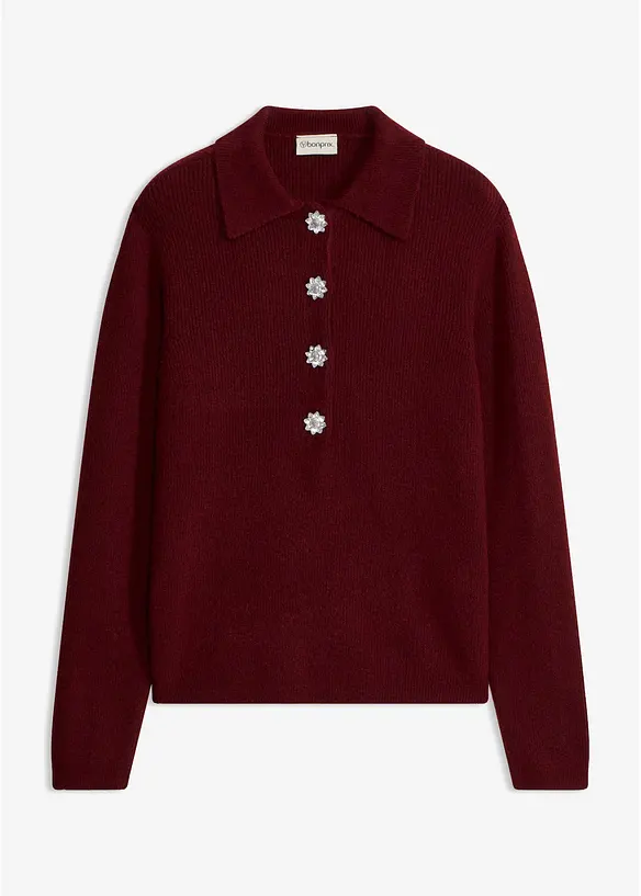 Pull polo avec laine, bonprix