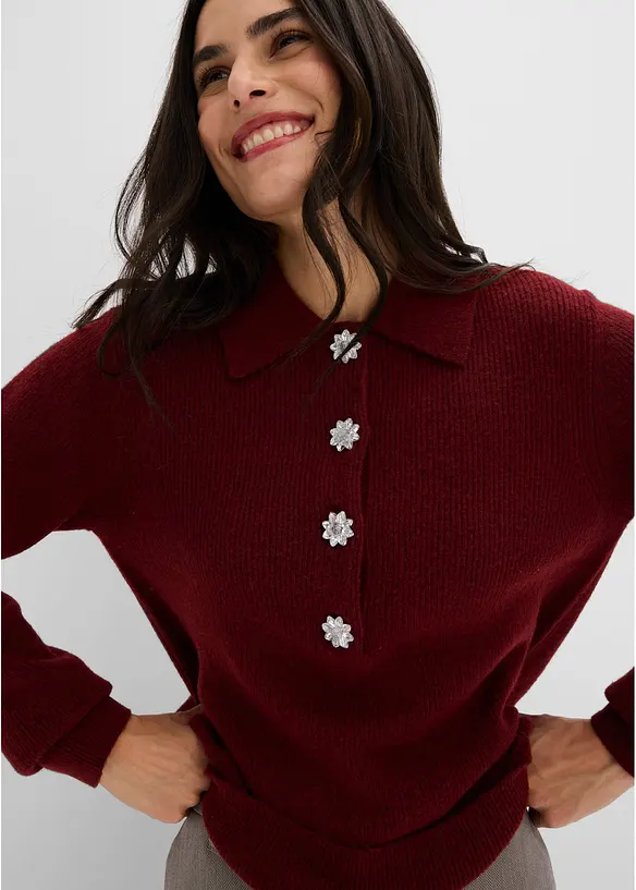 Pull polo avec laine, bonprix