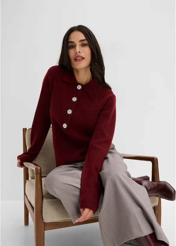 Pull polo avec laine, bonprix