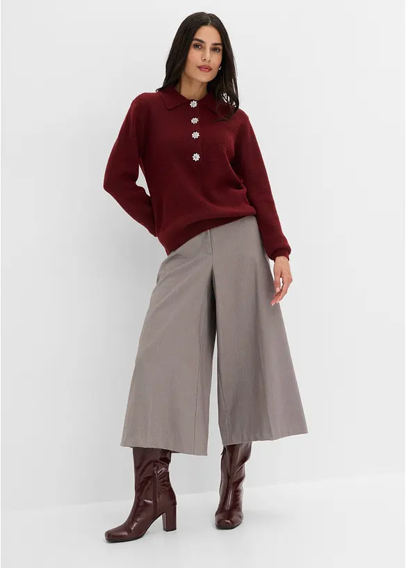 Pull polo avec laine, bonprix