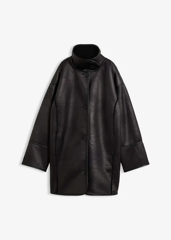 Oversized Lammfellimitat-Jacke, bonprix