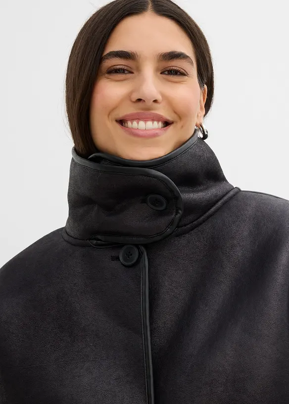 Oversized Lammfellimitat-Jacke, bonprix