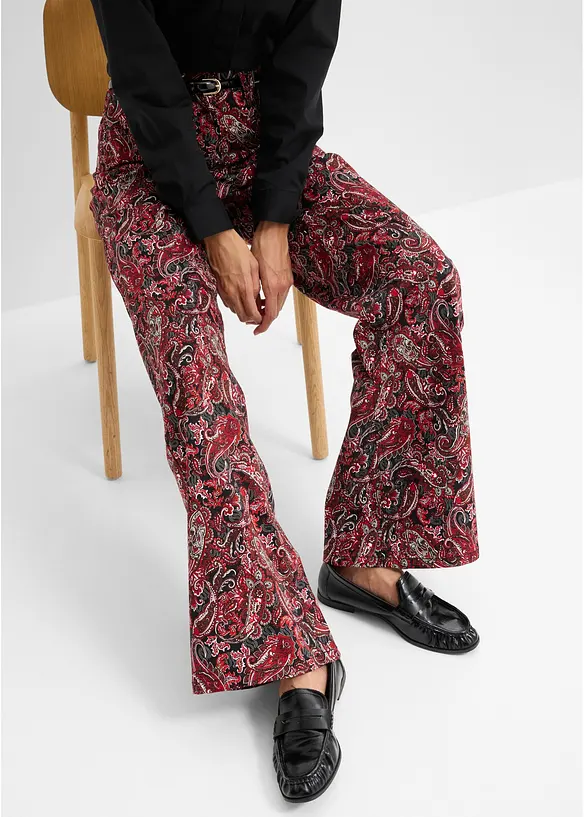 Wide-Leg-Stretchhose mit Baumwolle, bonprix
